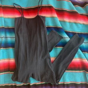 Blue grey ribbed unitard (M)